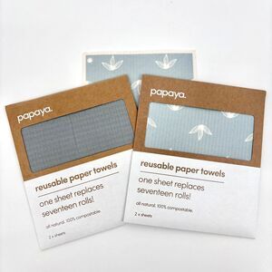 5X Papaya Reusable Paper Towels 5 Sheets • 3 Blues + 2 Sweater Weather Blue NIP